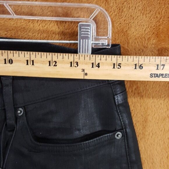 JOHN VARVATOS Jeans Mens Size 30 Black Slim Fit Waxed Coated JV 702 $248 - Picture 8 of 11